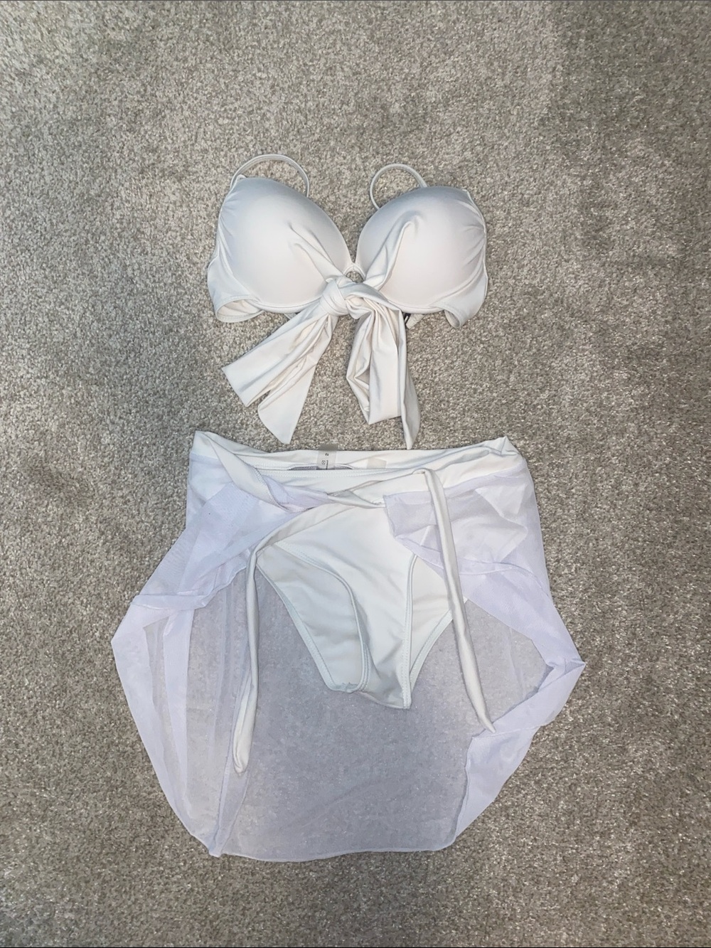 3/$20 Ardene White Women's Bikini Set with Sheer Sarong